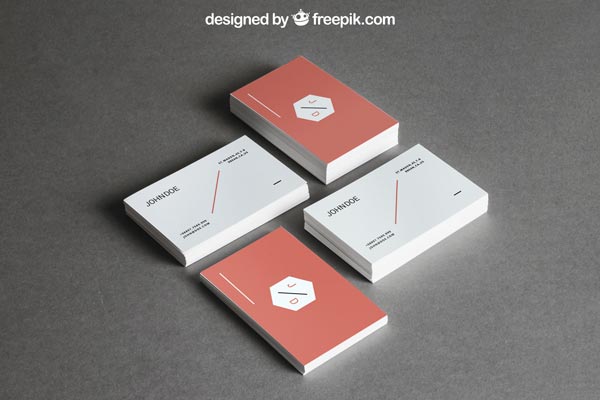 A sample of a business card mock up created by freepik and used by design advocate