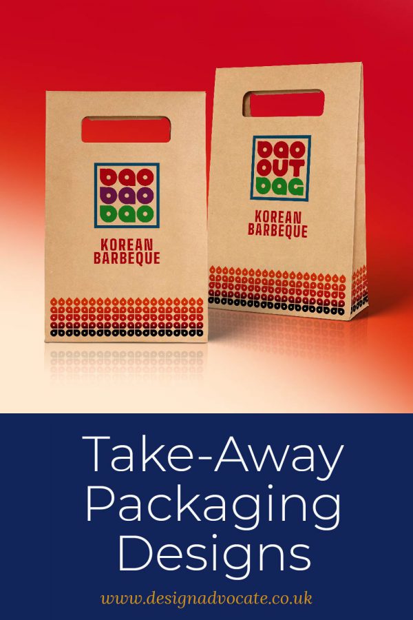 Packaging Design for Take-Away created by Design Advocate showing paper bags and boxes