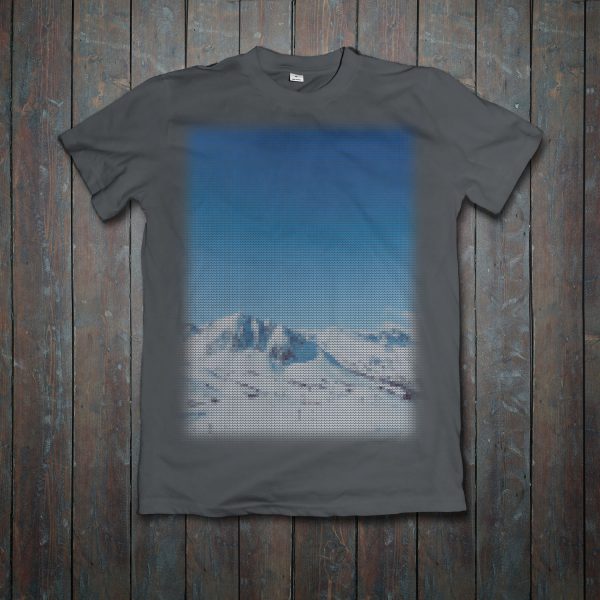 Snowscene T-Shirt Mock up from Design Advocate using a jumper stitch pattern