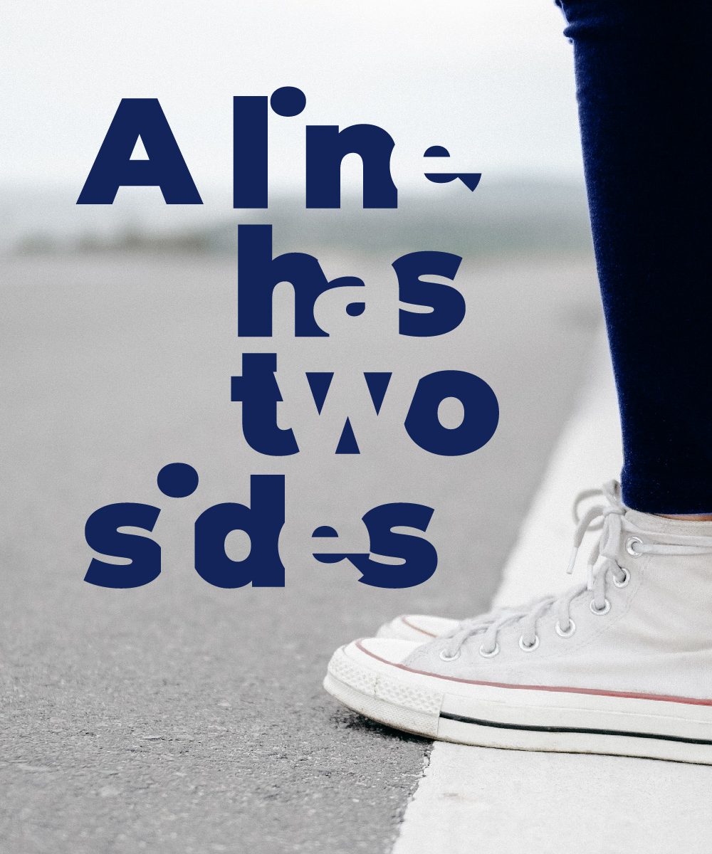 "A line has two sides". Part of the 'Midweek Oblique' series of posts based on quotes from Eno and Schmidt's Oblique Strategies cards. Post content written by Stuart from Design Advocate, a branding and design specialist.